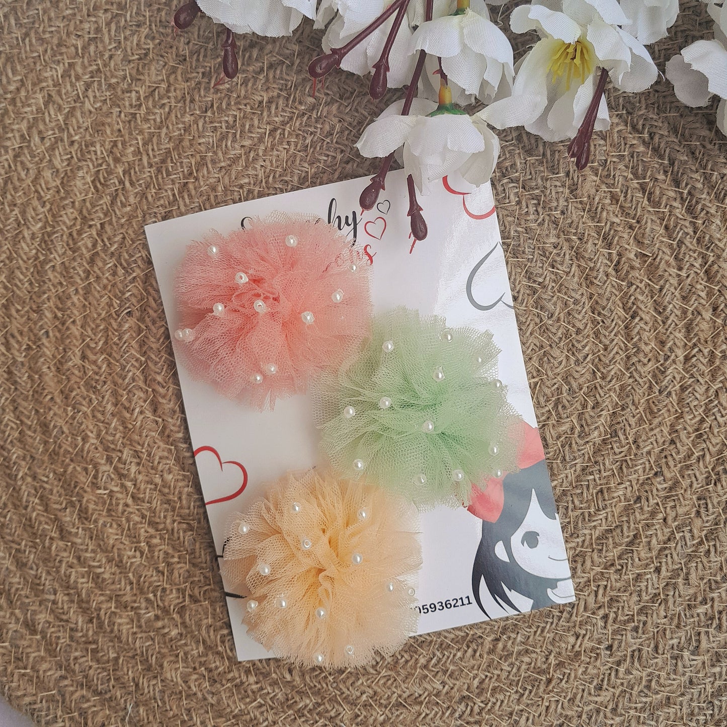 Pom Pom Bows - Pastel