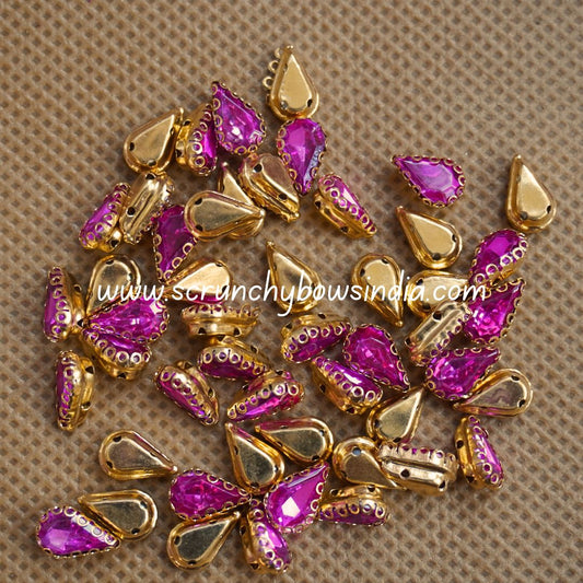 Small Drop Clip Stone - Pink