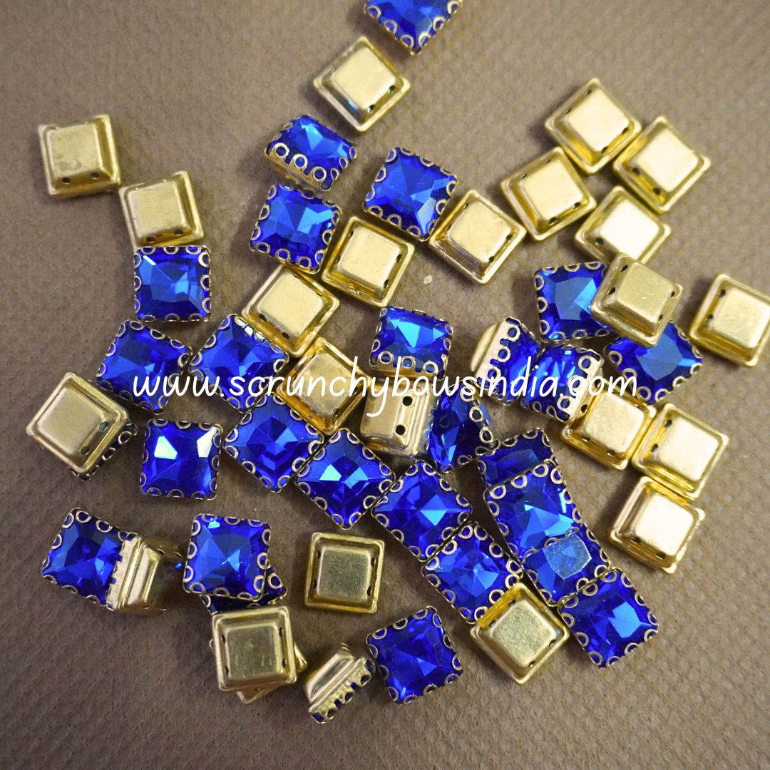 8x8 Square Clip Stone - Blue