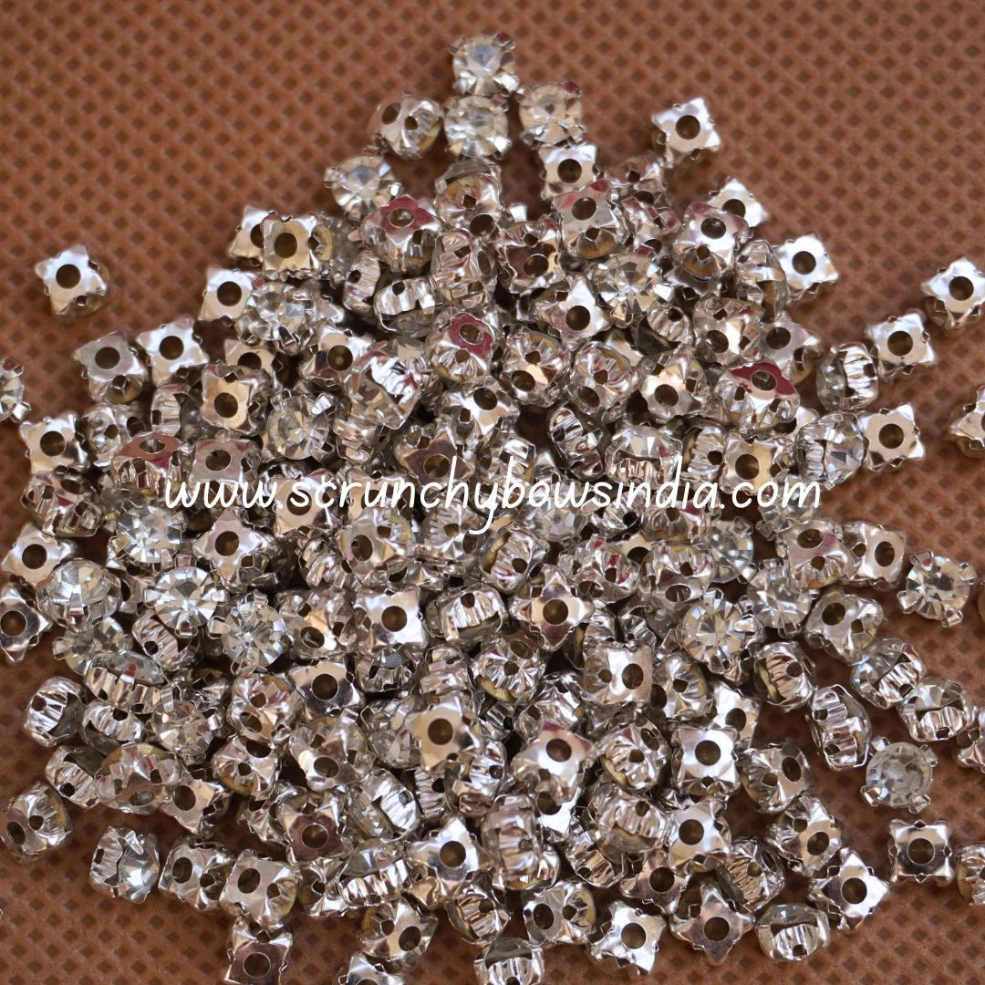 5MM Round Clip Stones - White