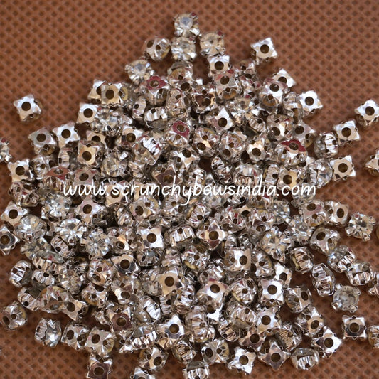 5MM Round Clip Stones - White