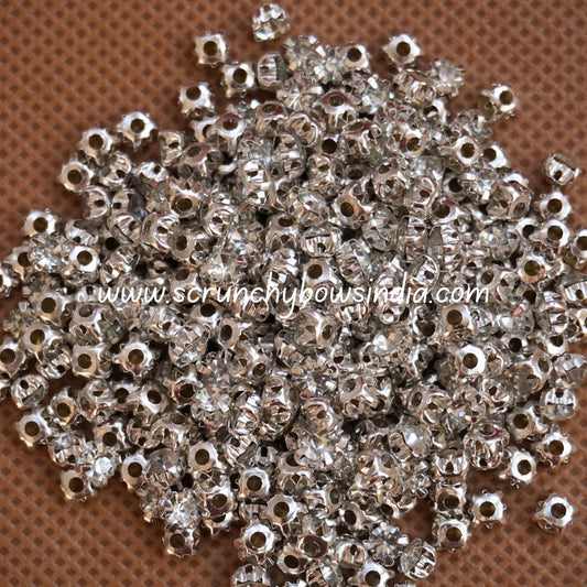 4MM Round Clip Stones - White