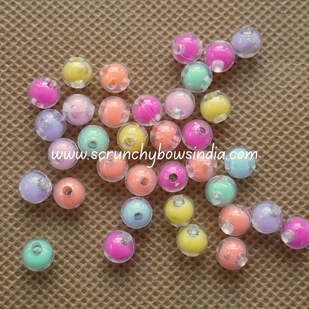 7MM Round Multicolor Acrylic Transparent Beads
