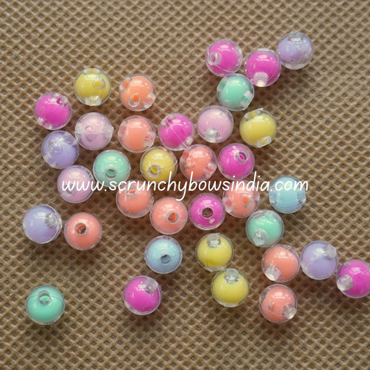 7MM Round Multicolor Acrylic Transparent Beads