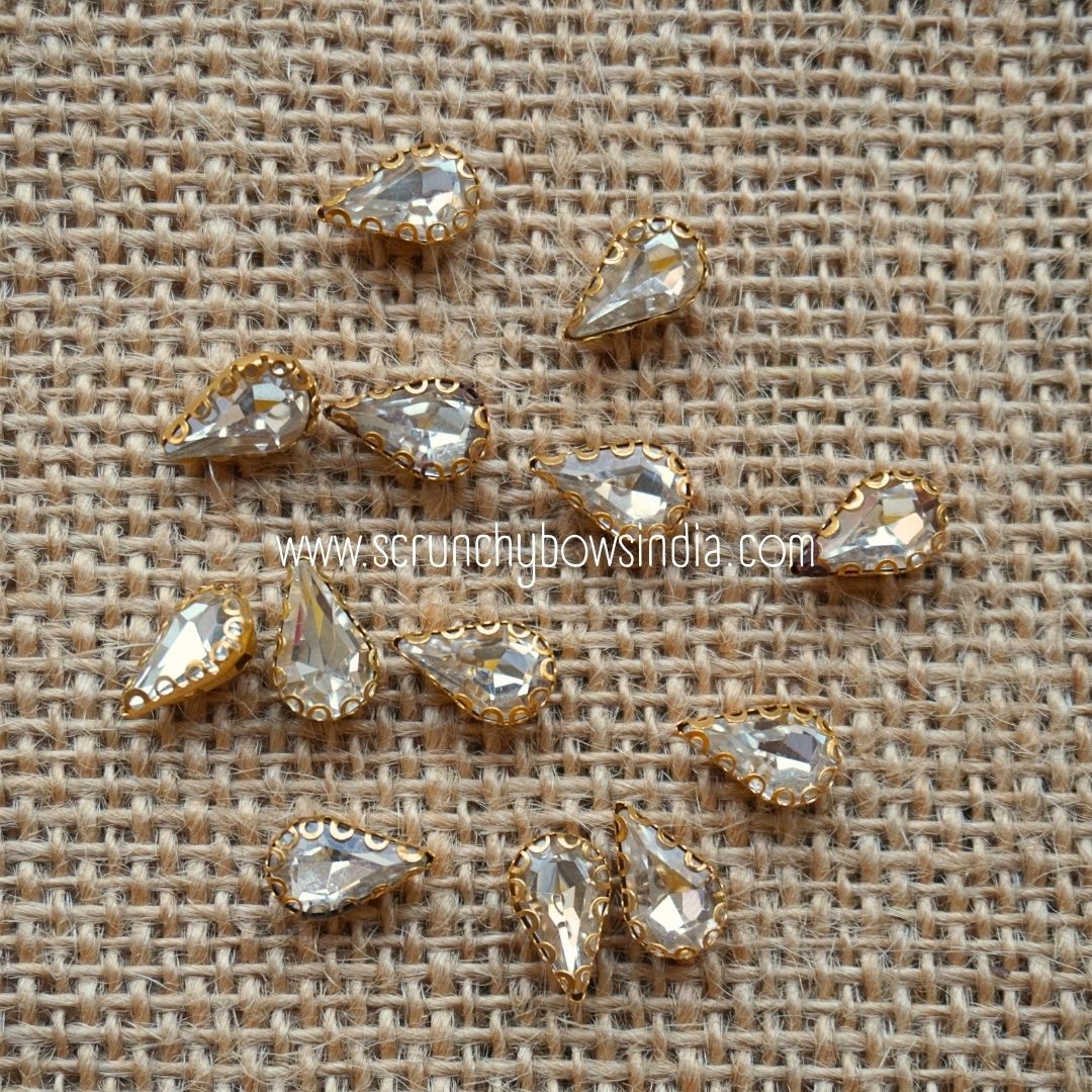 Small Drop Clip Stone - WHITE