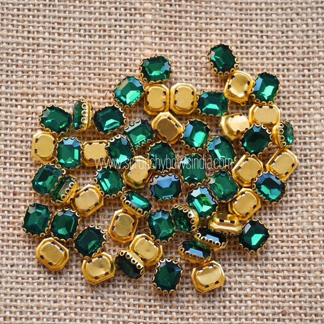 10 x 7 Rectangle Clip Stone - Dark Green