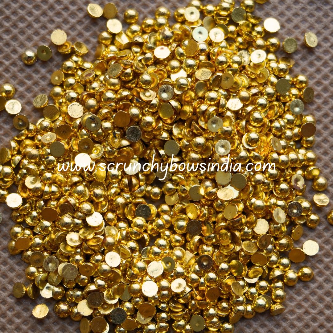 3MM Gold Half Beads
