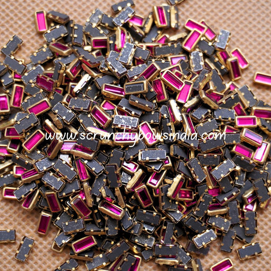 Glass Rectangle - Rani Pink
