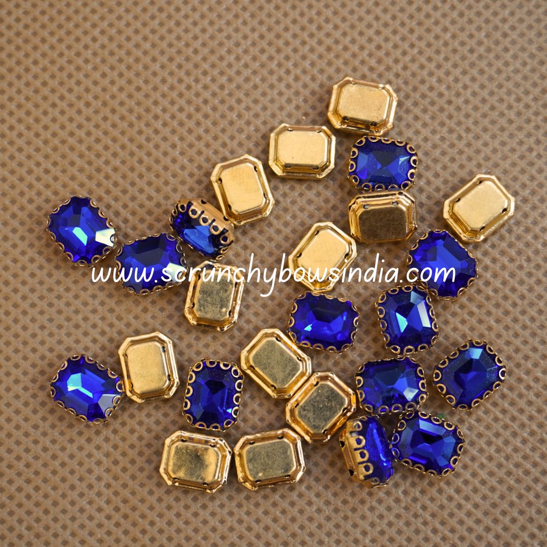 10 x 7 Rectangle Clip Stone - Blue