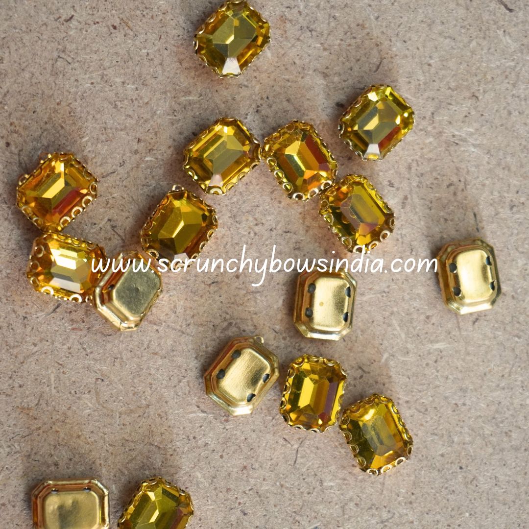 10 x 7 Rectangle Clip Stone - Yellow