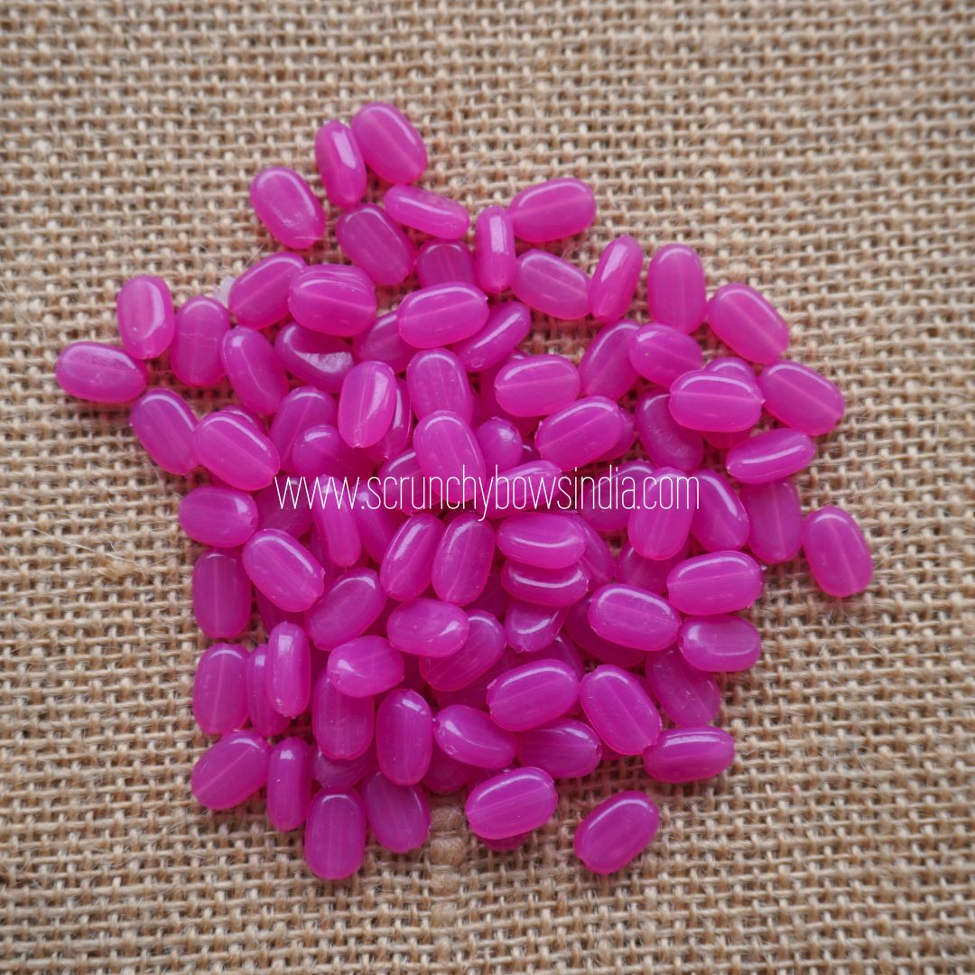 11x7MM Flat Oval Tablet Beads - Dark Pink
