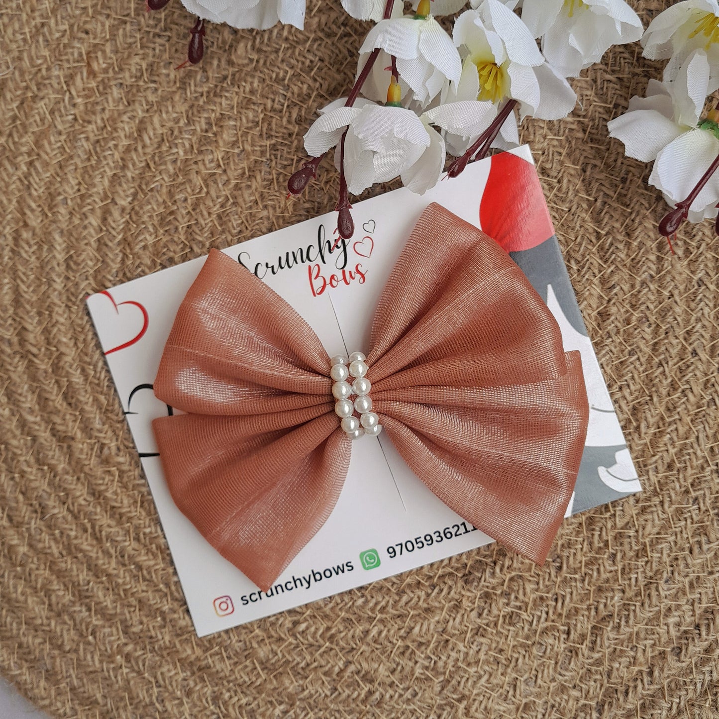 Shimmer Bow - Rust - Scrunchy Bows