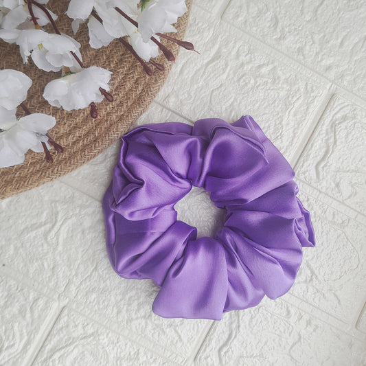 Satin Plain Scrunchie - Lilac - Scrunchy Bows