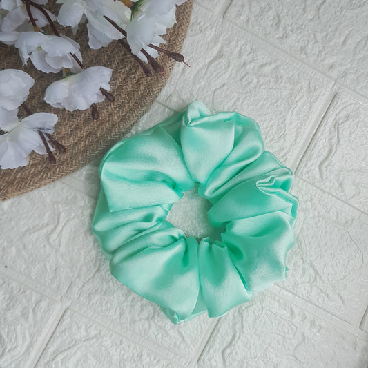 Satin Plain Scrunchie - Mint - Scrunchy Bows