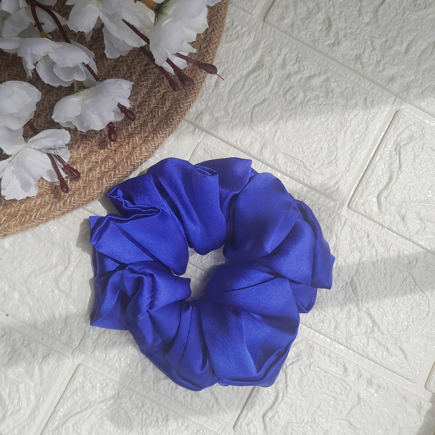 Satin Plain Scrunchie - Royal Blue - Scrunchy Bows