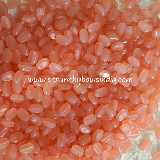 11x7MM Flat Oval Tablet Beads - Peach
