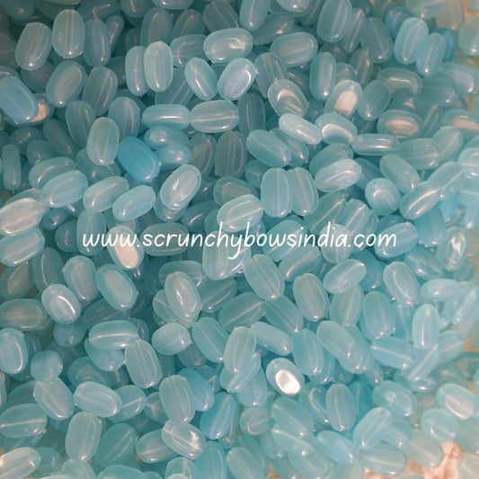 11x7MM Flat Oval Tablet Beads - Sky Blue