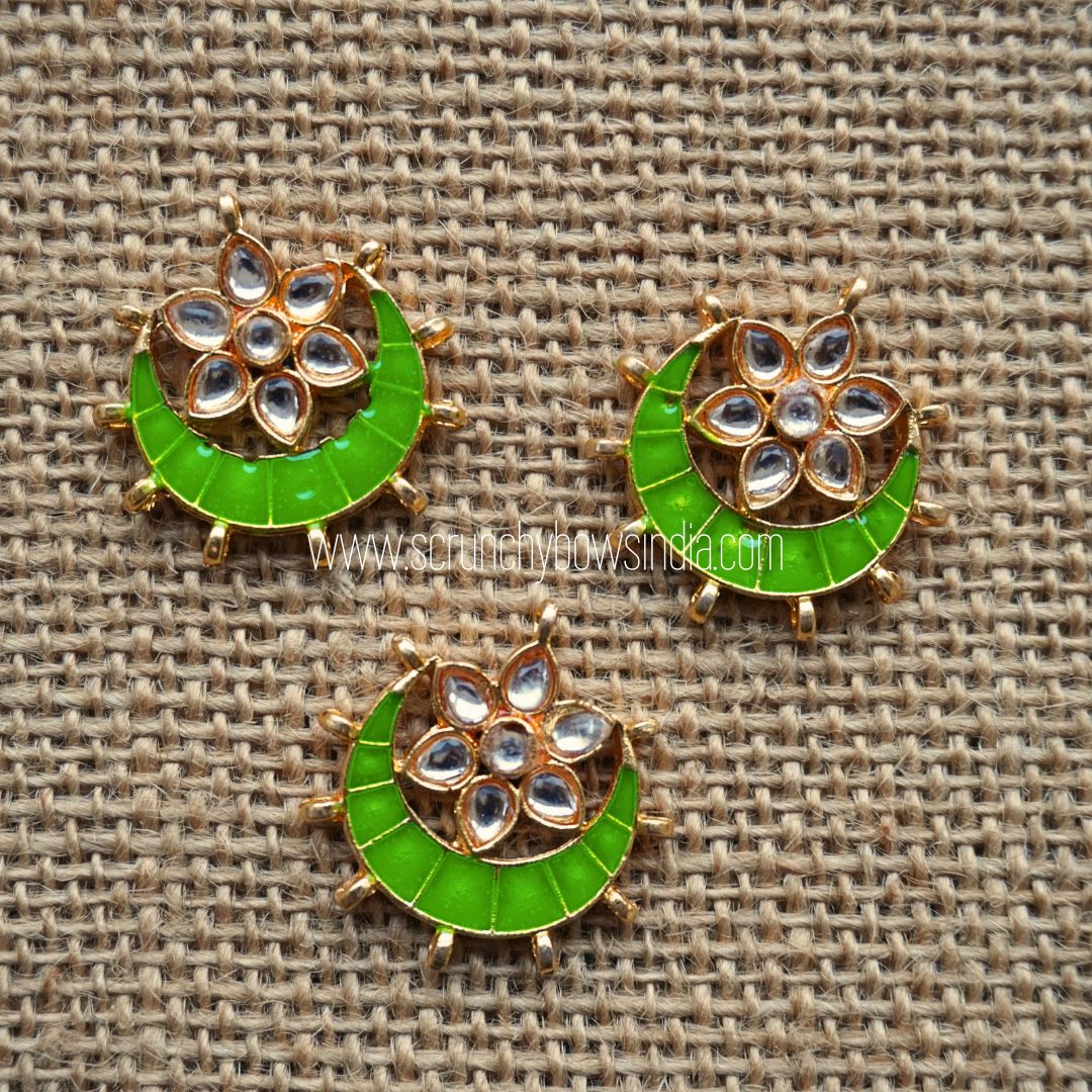 26X26 Parrot Green Chandbali Charm