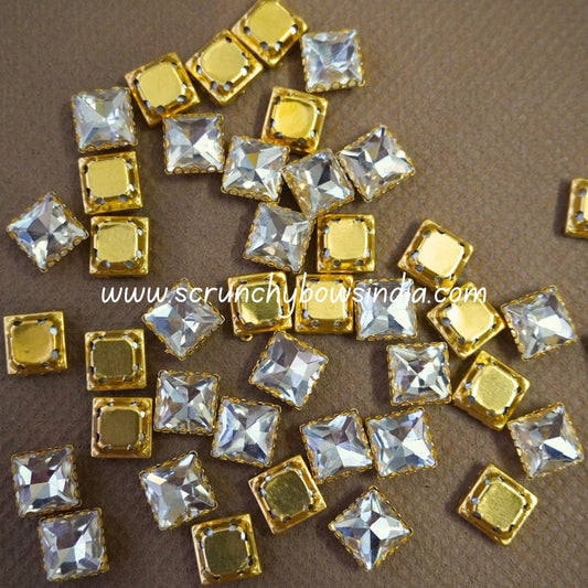 8x8 Square Clip Stone - White