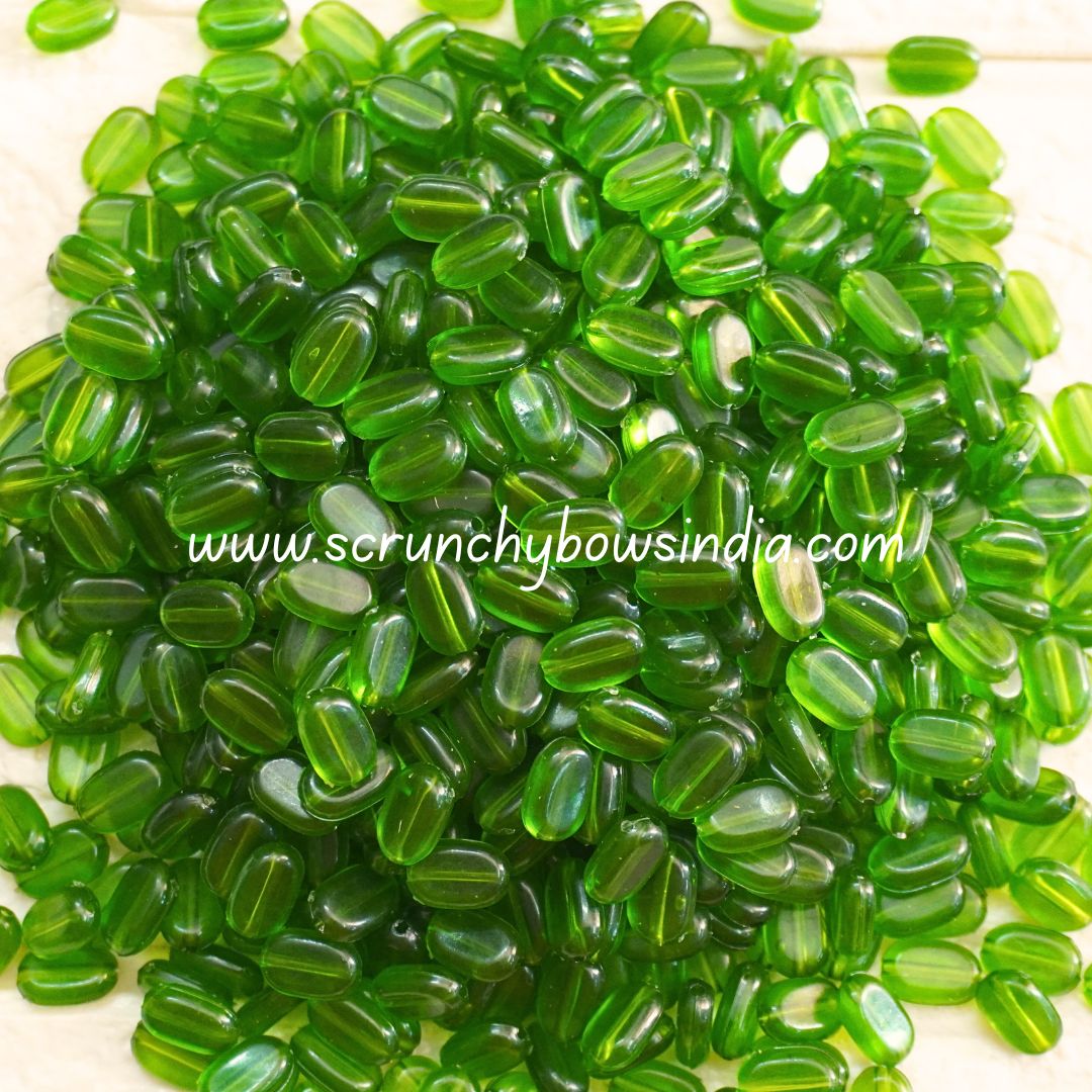 11x7MM Flat Oval Tablet Beads - Mint Green