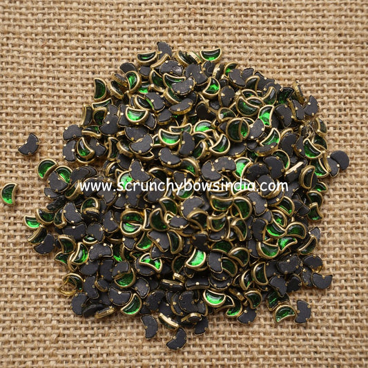 Glass Moon 3 x 6 Color Kundan - Dark Green