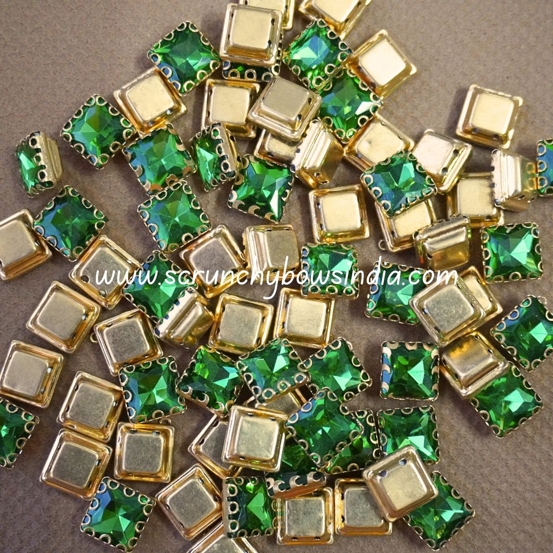 8x8 Square Clip Stone - Green