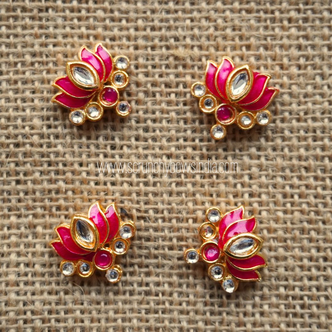 17 x 16 MM Pink Lotus Charm ( 1 PIECE)