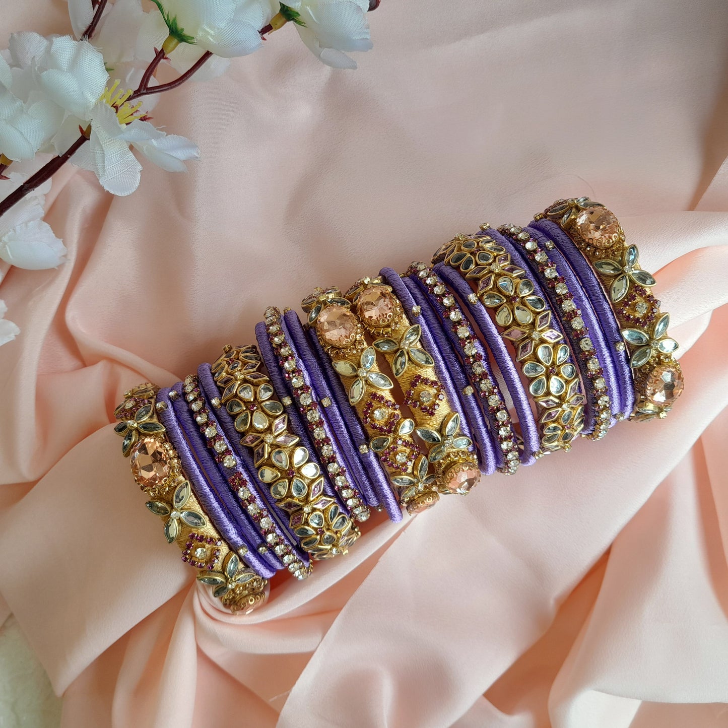 Magna - Pretty Kundan Bangles for Women