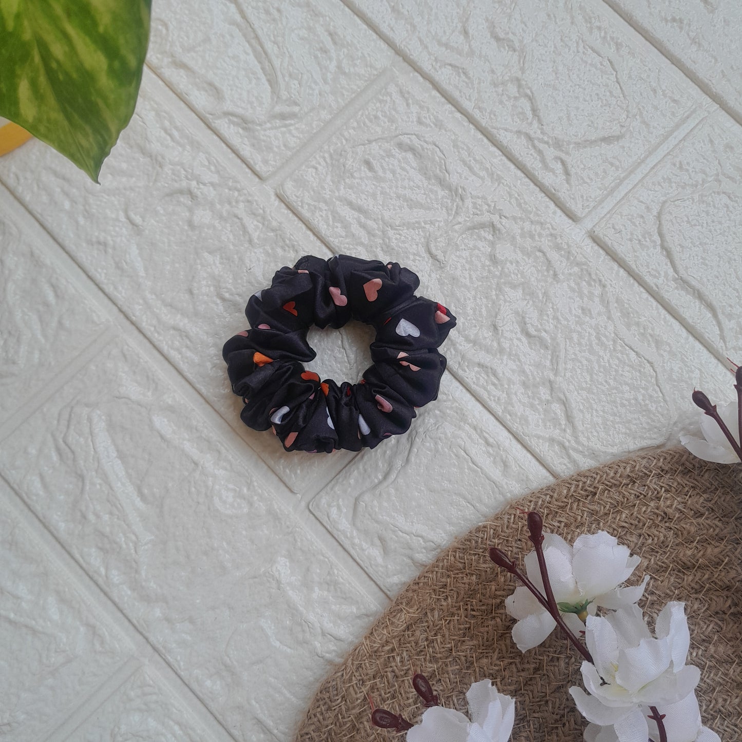 Black Heart Scrunchie