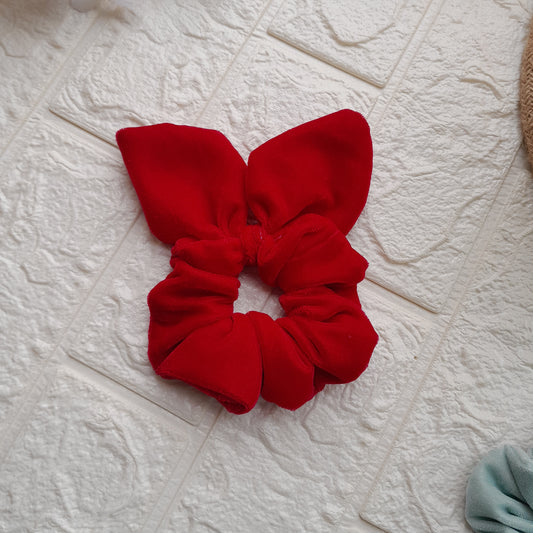 Pink Velvet Bunny Scrunchie