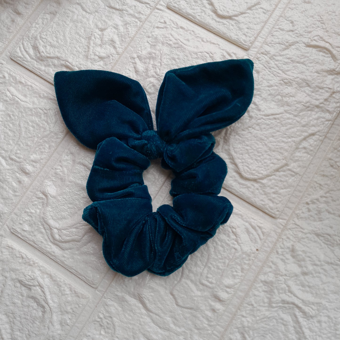 Emerald Green Velvet Bunny Scrunchie