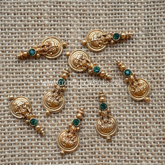 Gold Lakshmi Charms (Green) - 1 PIECE