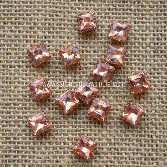 8x8 Square Clip Stone - Peach