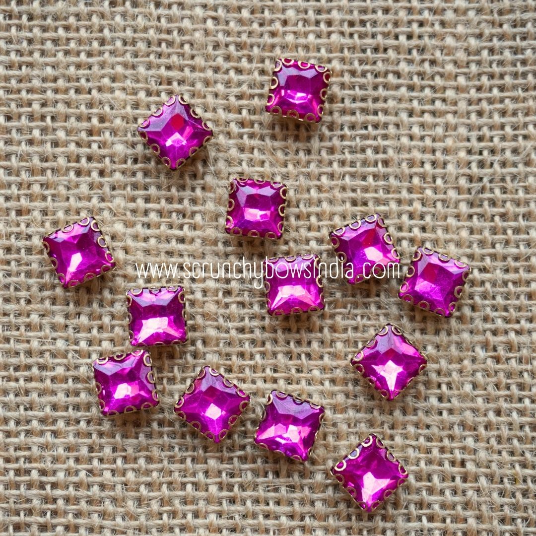 8x8 Square Clip Stone - Pink