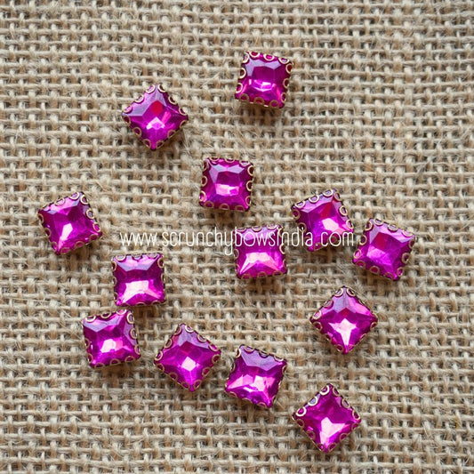 8x8 Square Clip Stone - Pink