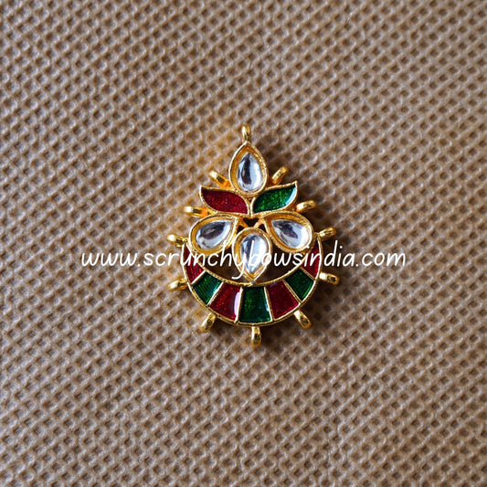20 x 25 MM Dark Green and Red Charm