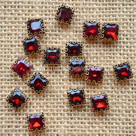 8x8 Square Clip Stone - Maroon