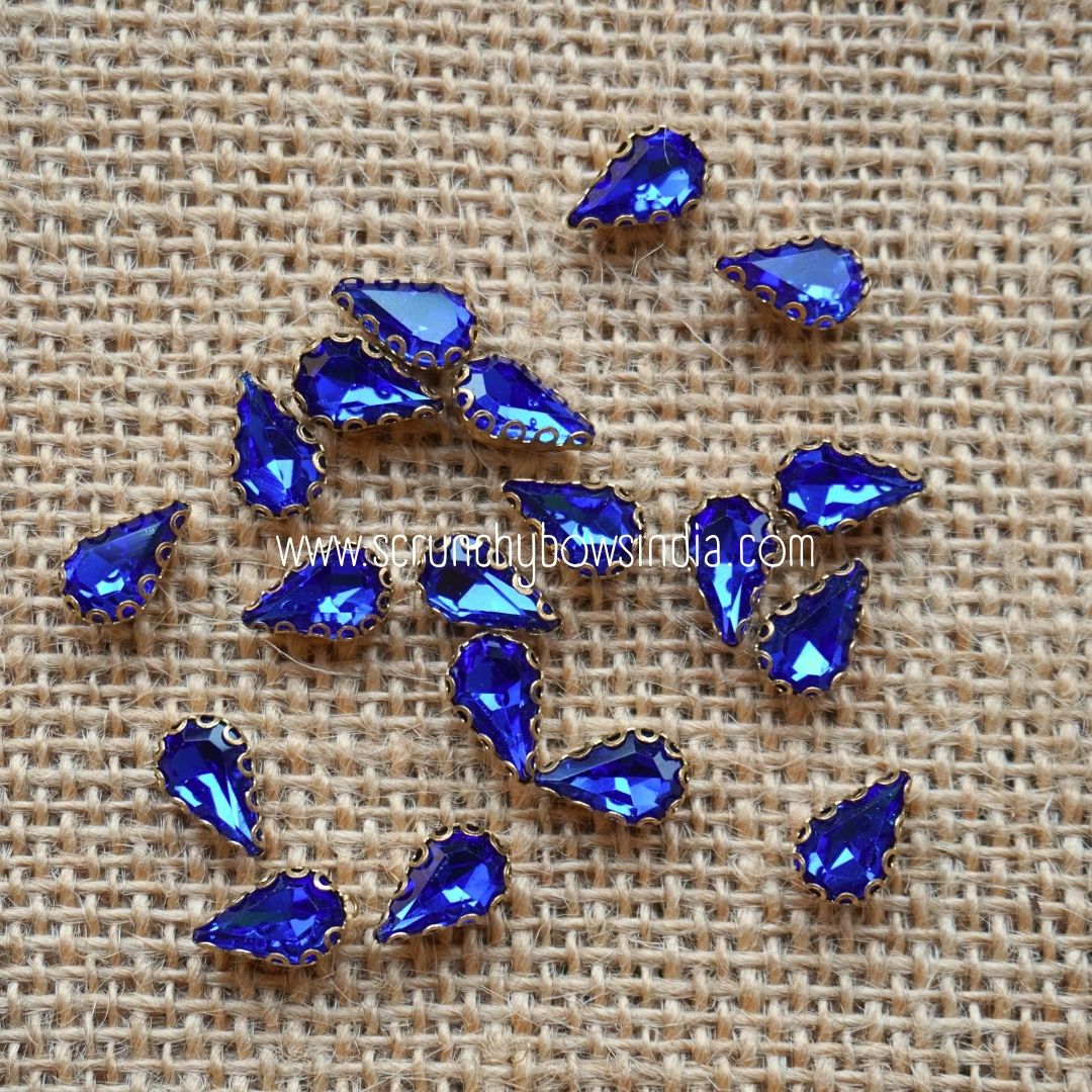 Small Drop Clip Stone - Blue