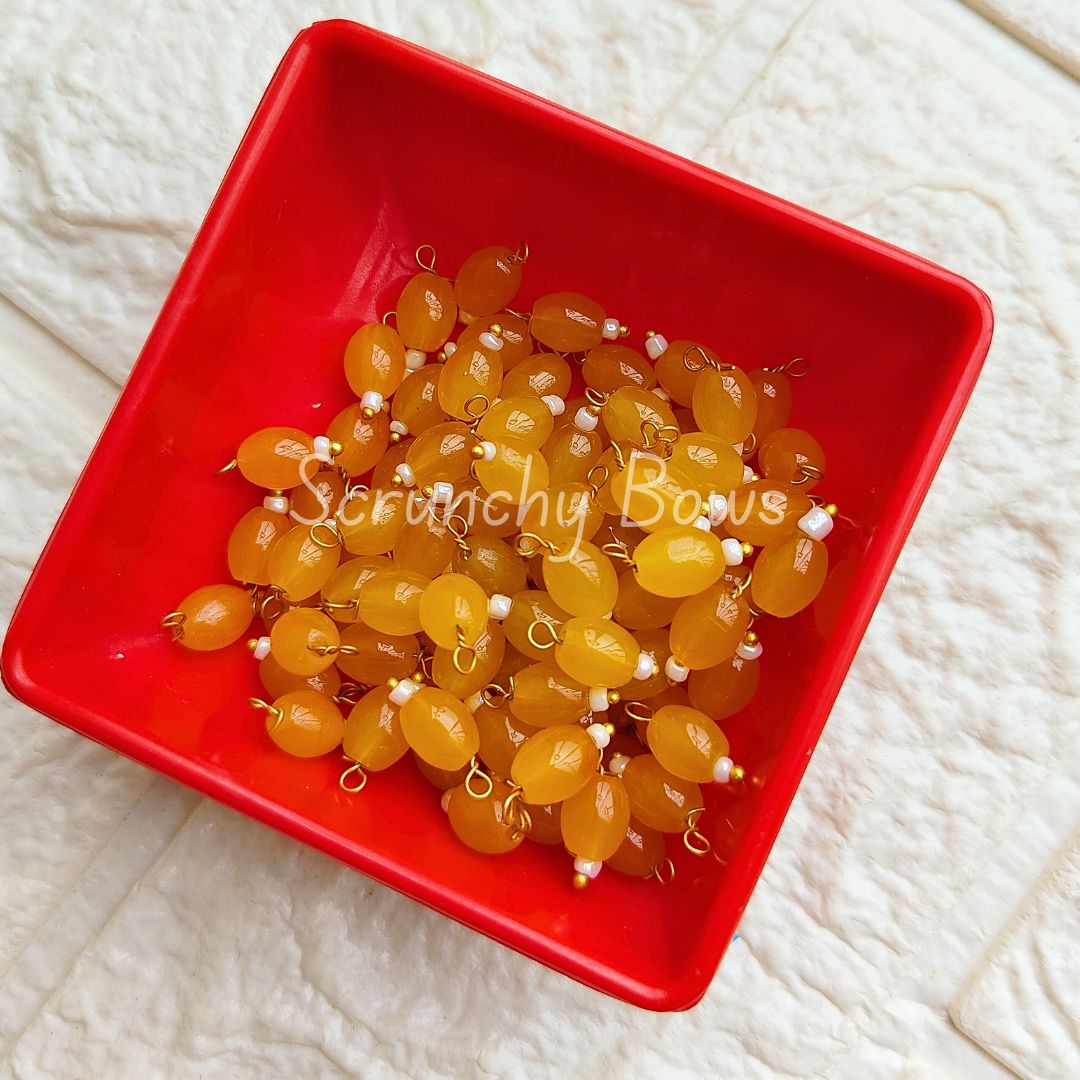 10MM Oval Hanging Beads (Yellow)