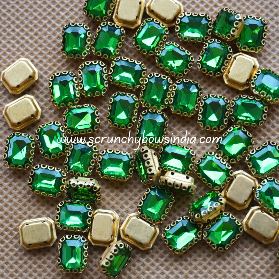 10 x 7 Rectangle Clip Stone - GREEN
