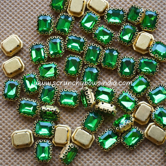 10 x 7 Rectangle Clip Stone - GREEN