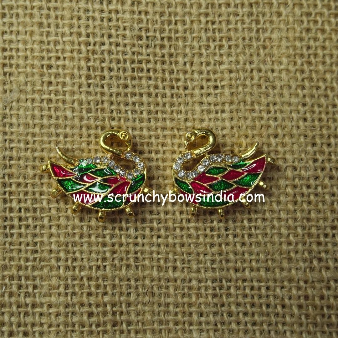 Green Red Swan Charm ( 1 PIECE )