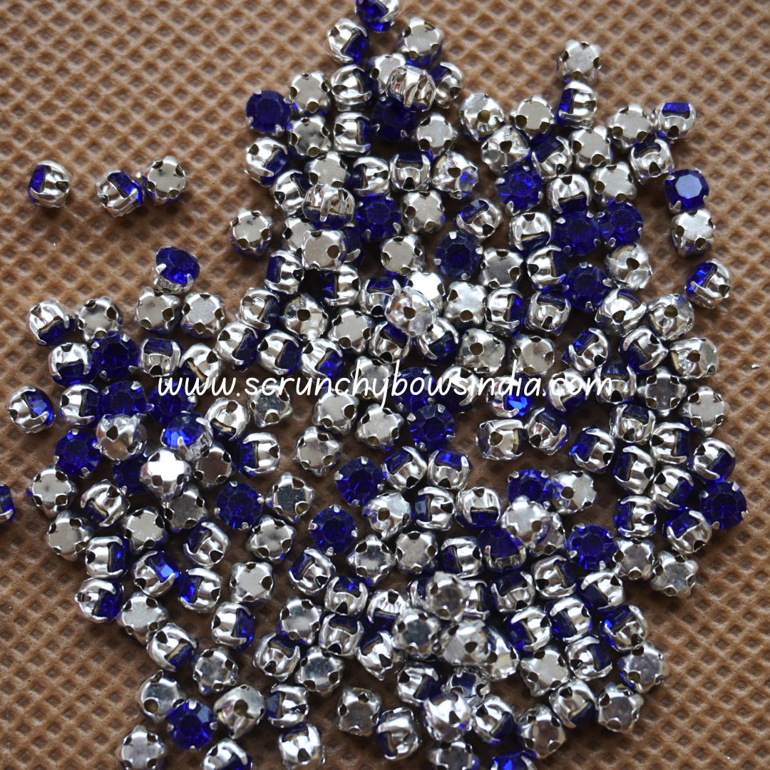 3MM Round Clip Stones - Blue