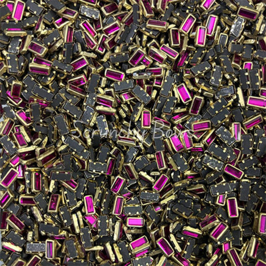 Glass Rectangle - Rani Pink