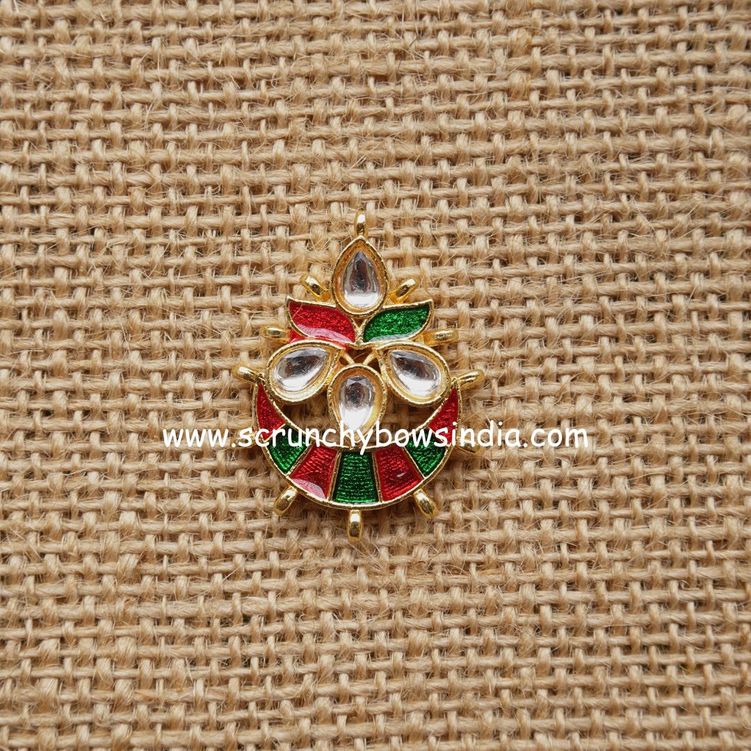 20 x 25 MM Half Moon Charms - Dark Red & Green