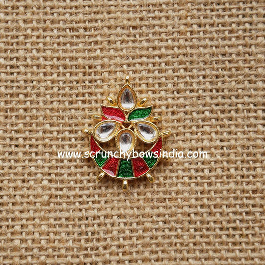 20 x 25 MM Half Moon Charms - Dark Red & Green