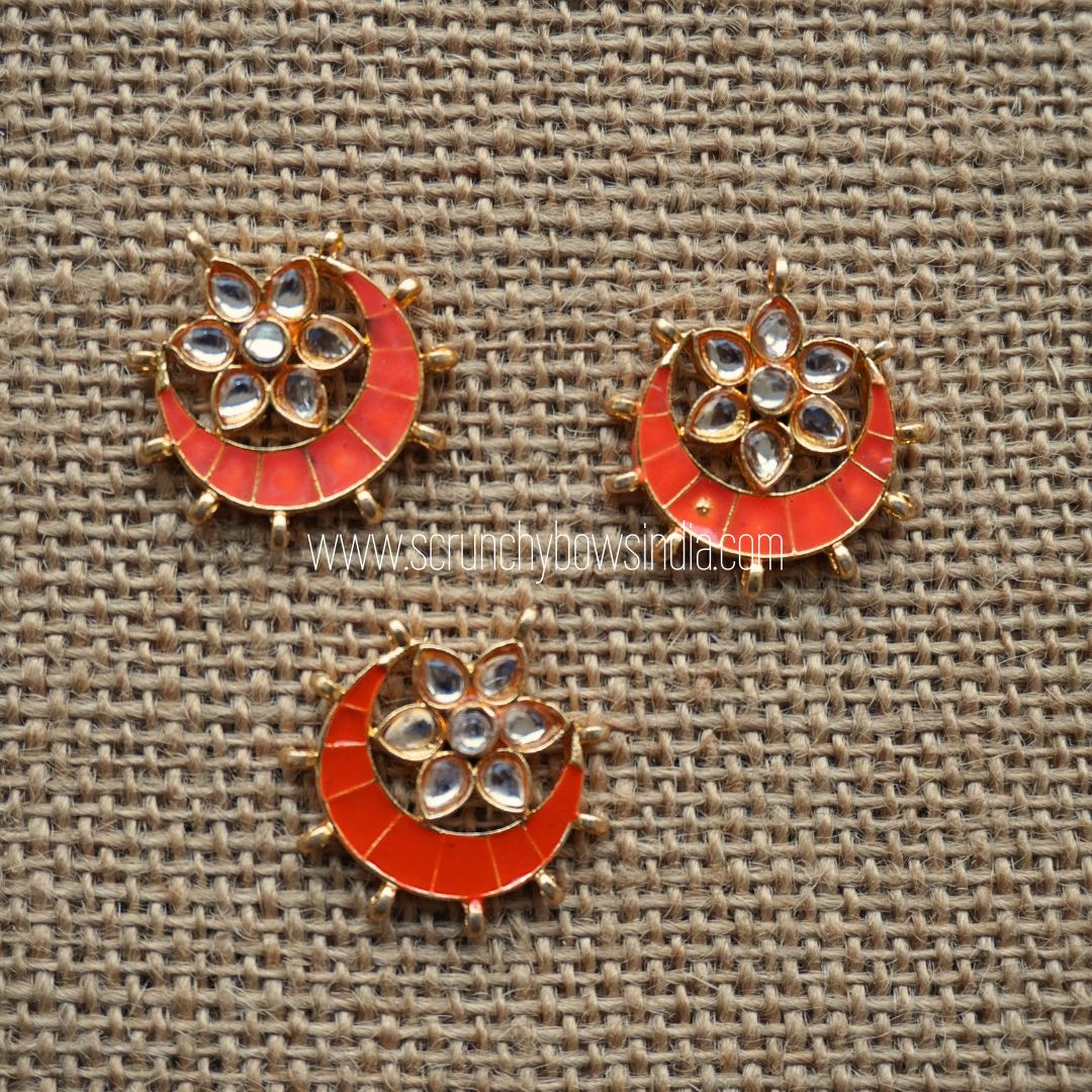 26X26 Orange Chandbali Charm
