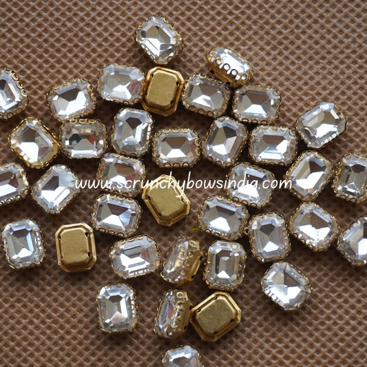 10 x 7 Rectangle Clip Stone - WHITE
