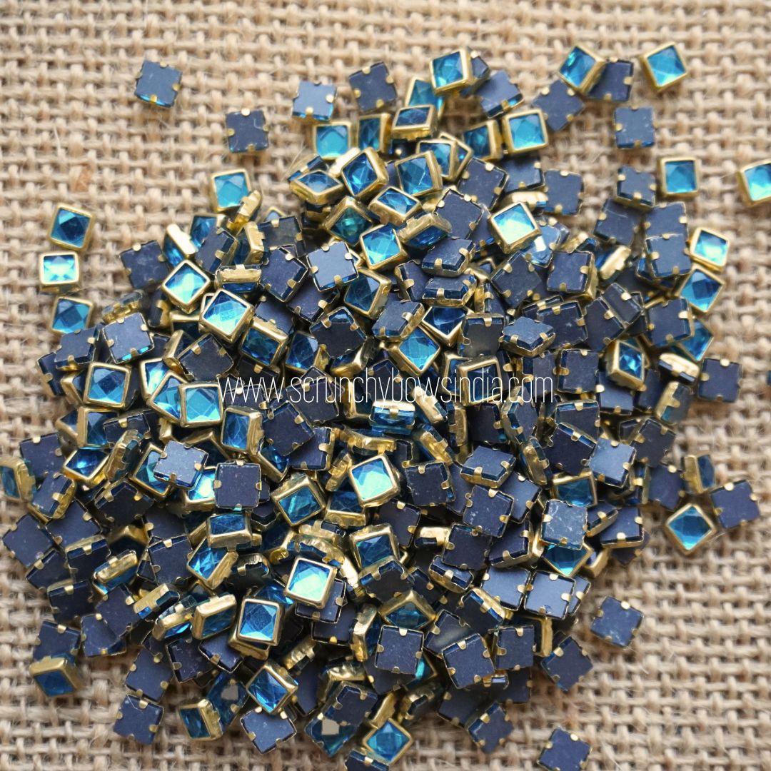 Glass Square - Peacock Blue