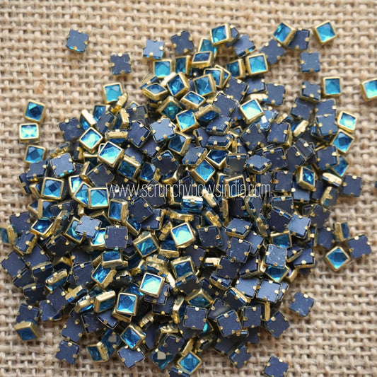 Glass Square - Peacock Blue